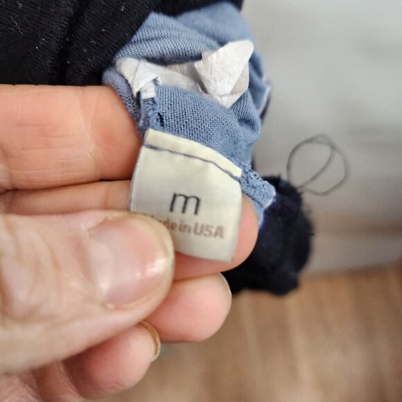 S-Twelve Womens Mini Dress Medium Black Purple Tie Dye Cold Shoulder Hippie BOHO - Picture 8 of 9